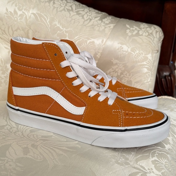 Brand New Vans Suede SK8-Hi Tapered Shoes Desert Sun High Top Skater Sneakers - Picture 7 of 15